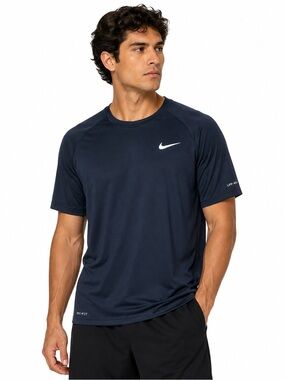 Nike Dri-FIT Men's Navy Short
Sleeve Athletic Shirt Large UPF
40+